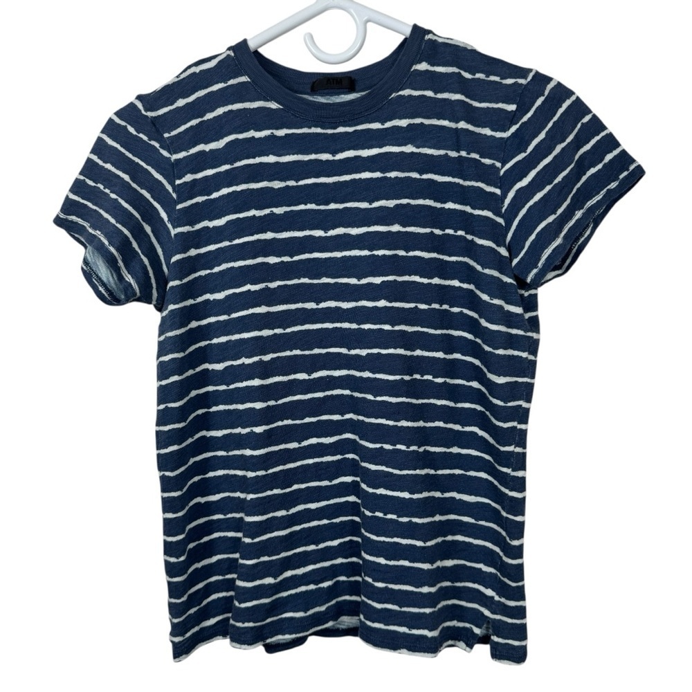 ATM Anthony Thomas Melillo School Boy Tee, Blue Stripe, Size S